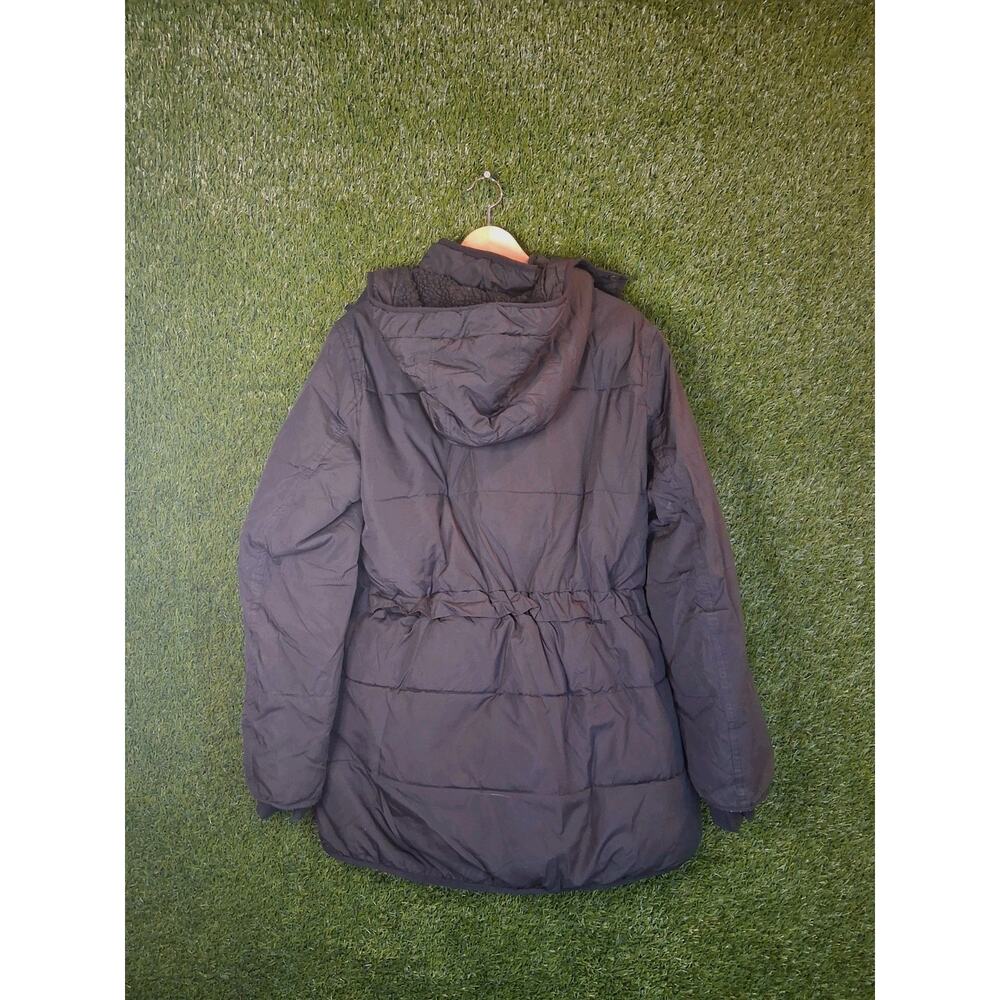 J.Crew Chateau Puffer Jacket Women's Large Black PrimaLoft Insulated Hooded Coat - Picture 3 of 13